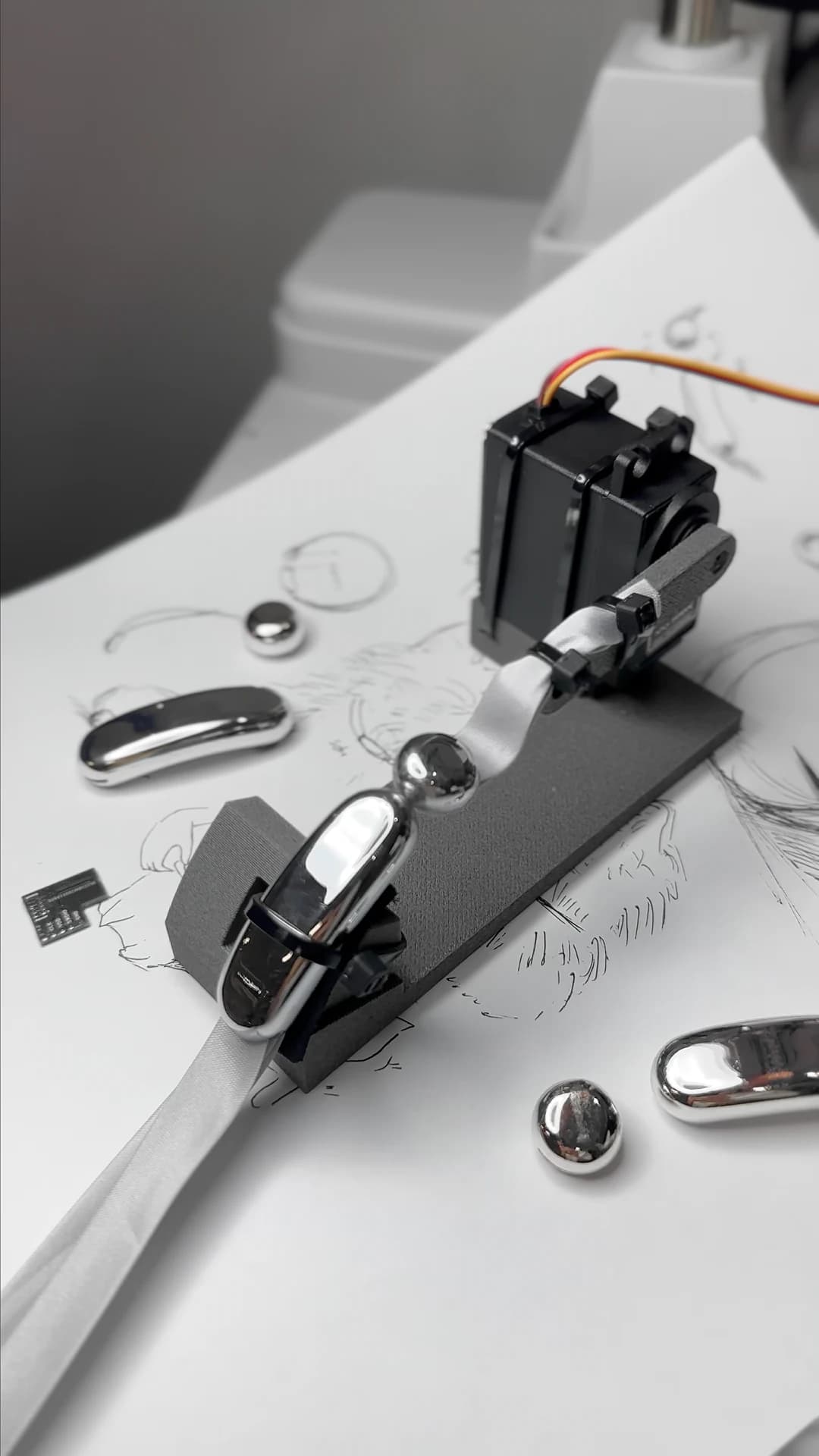 The Catellect collar mounted on a test rig