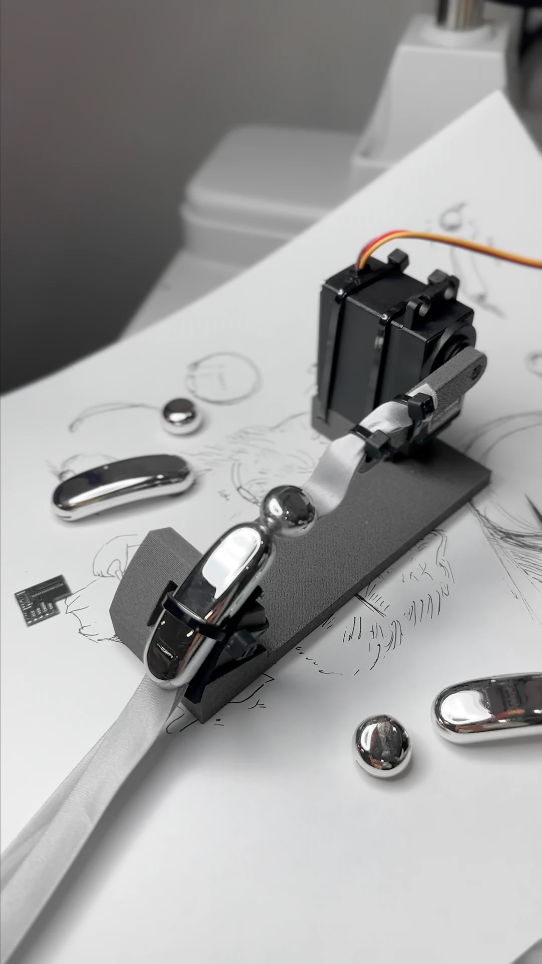 The Catellect collar mounted on a test rig